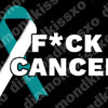 Cervical Cancer Ribbon (Teal & White)