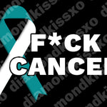 Cervical Cancer Ribbon (Teal & White)