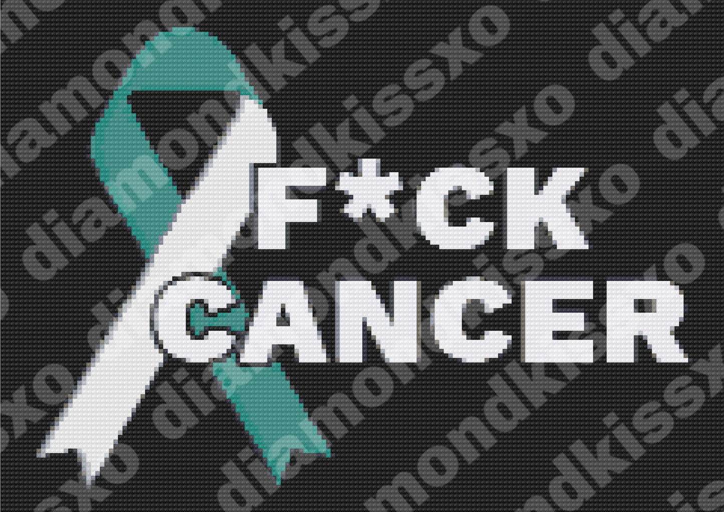 Cervical Cancer Ribbon (Teal & White)