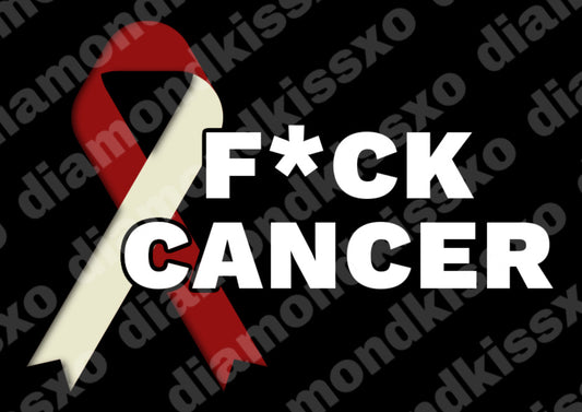 Head/Neck Cancer Ribbon (Burgundy & Ivory)