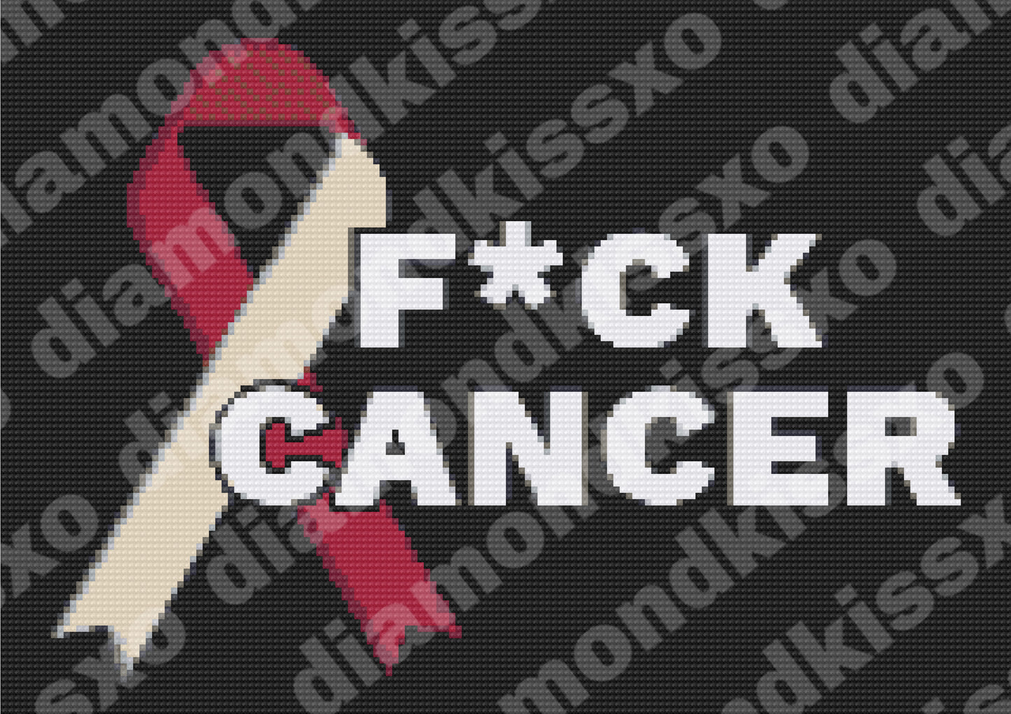 Head/Neck Cancer Ribbon (Burgundy & Ivory)