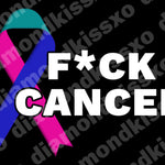 Thyroid Cancer Ribbon (Pink & Teal & Blue)